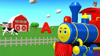 Alphabet train ride  Learn letters  ABC song with Jojo train [upl. by Marillin78]