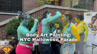 Behind the Scenes NYC Halloween Parade Art Painting [upl. by Basil742]