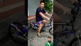 Basikal BMX Siap Dengan Engin Dia Sekali reaction viralvideo [upl. by Ausoj72]