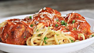 Homemade Spaghetti and Meatballs Recipe  Must Try [upl. by Onibag]