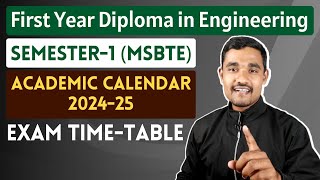 MSBTE Revised Academic Calendar 202425  Exam Time Table [upl. by Attenna]