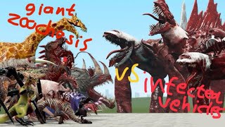 Giant real zoochosis vs the infected vehicles scor challenge sticknodes animation [upl. by Ashjian414]