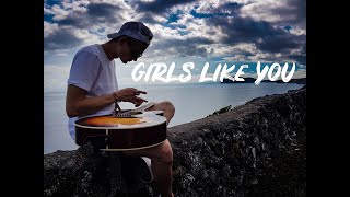 Maroon5 Girls Like You  Lap Tapping Fingerstyle Cover [upl. by Kannry]