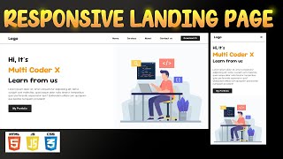 Responsive Website Using HTML CSS JavaScript Step By Step [upl. by Marashio599]