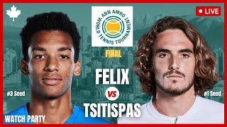 FELIX AUGERALIASSIME vs STEFANOS TSITSIPAS  ROTTERDAM FINAL  LIVE Watch Party [upl. by Arley]