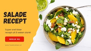 Gezonde lunch recept Salade met spinazie feta en sinaasappel [upl. by Gasper]