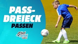 Fussballtraining Passdreieck  Passen  Technik [upl. by Argile279]