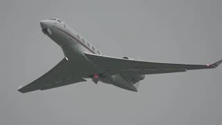 GULFSTREAM G600 A9CBRN BAHRAIN ROYAL FLIGHT DEPARTING FROM FARNBOROUGHEGLF 9112024 [upl. by Berlyn]