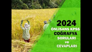 2024 KPSS ÖNLİSANS COĞRAFYA SORULARI ve CEVAPLARI [upl. by Eizeerb226]