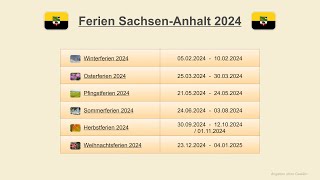 Ferien SachsenAnhalt 2024 [upl. by Urial]