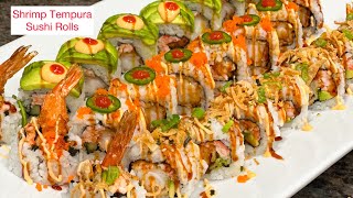 Sushi Rolls Shrimp Tempura Sushi Rolls Dragon sushi rolls How to make Sushi Sushi Recipe [upl. by Laetitia]