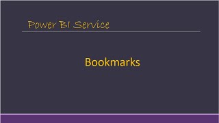 Bookmarks Power BI Service [upl. by Sitsuj]