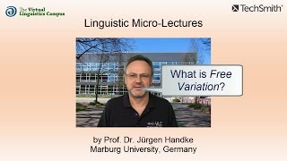 PHY018  Linguistic MicroLectures Free Variation [upl. by Ettevol]