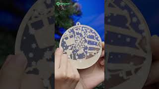 🌲CUSTOM SHAPE WOOD AND FROSTED ACRYLIC ORNAMENT  NEW VERSION NEW CHOICE [upl. by Lyrrad]