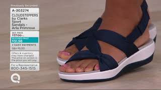 CLOUDSTEPPERS by Clarks Sport Sandals  Arla Primrose on QVC [upl. by Erialcyram]