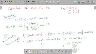 Hill CipherDecryption  3X3 Key Matrix [upl. by Solberg]