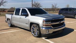 UPDATE 4 8” CROSSFIRE C5 subwoofers 2016 silverado 47 INEZ IHC lowered dropped truck c notched [upl. by Janey]