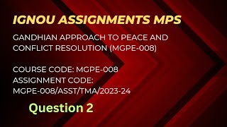 question no 2 mgpe008 mps IGNOU Assignments 2024 [upl. by Buttaro464]