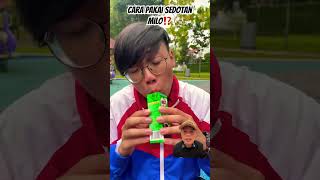 CARA PAKAI SEDOTAN MILO⁉️ challenge funny food magic experiment comedy [upl. by Draner]