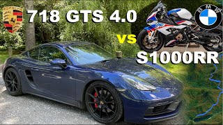 Porsche 718 GTS 40 vs BMW S1000RR  Max Wrist  Blood Mountain [upl. by Eilsel]