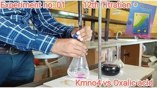 Titration to determine the concentration in terms molarity of kmno4 titrating aganist oxalic acid [upl. by Ennovehs645]