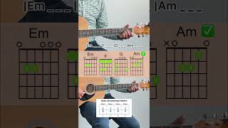 Basic Guitar Lesson 13 Em F G Am Chord Progression guitarlesson [upl. by Sato]