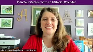 Allison Johs Plan Your Content with an Editorial Calendar [upl. by Amelus]