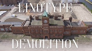 Linotype Factory Demolition  Altrincham  Drone Footage [upl. by Cynthea183]