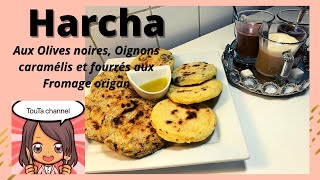 Harcha olives  oignons et fourrés au fromage origan حريشات بالبصل و الزيتون و الفرماج بالزعتر [upl. by Mario]