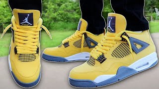 How To Lace Jordan 4s Loosely w ON FEET  Featuring Lightning BEST WAY [upl. by Missy]