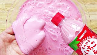 【DIY】Making Strawberry Milk Jiggly Watery Slime [upl. by Netfa]