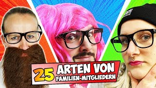 25 ARTEN VON FAMILIENMITGLIEDERN Bruder Schwester Vater Mutter  Verschiedene 5 Arten Videos [upl. by Eneiluj]