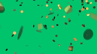 Gold confetti green screen video  Confetti green screen no copyright [upl. by Lehman]