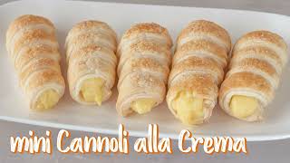 MINI CANNOLI ALLA CREMA Ricetta Facile  Fatto in Casa da Benedetta [upl. by Ycnuahc]