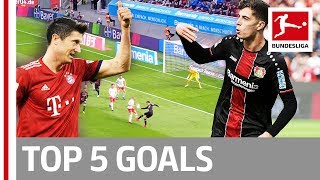 Lewandowski Havertz Cunha amp More  Top 5 Goals on Matchday 28 [upl. by Oiramad]