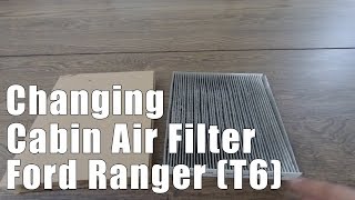 Changing Cabin Air Filter Ford Ranger T6 XLT 2014 [upl. by Auhsej]