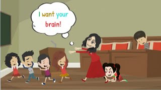 Nano Becomes a Zombie and Bites Damo  Animated Story  Nano English  Normal English [upl. by Omiseno]