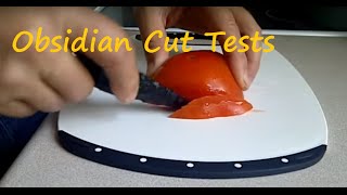 Obsidian blades and cut test [upl. by Lazaruk]