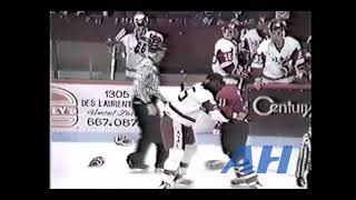 QMJHL   1991 John KovacsLAV v Guy LehouxDRU Laval Titan Drummondville Voltigeurs [upl. by Samara]