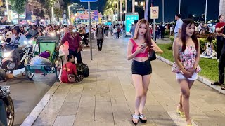 Cambodia Night Tour Walking  Phnom Penh City Virtual Walk  4K Trip [upl. by Edelson]