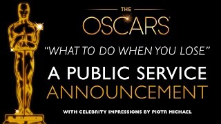 OSCARS PSA with 15 Celebrity Impressions 2015 [upl. by Udenihc]