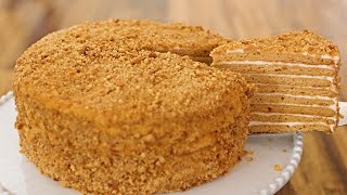 Medovik  Russian Honey Cake Recipe [upl. by Aerdnaxela]