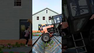 Loader Tow Chained Tractor vs Gutter short beamng beamngdrive beamngcrashes trucksvs [upl. by Akena]