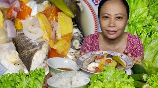 Pinangat na Isda sa Calamansi Gulay Mukbang  Filipino Food Mukbang Philippines [upl. by Sikata289]