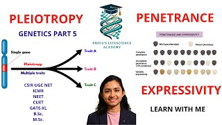 PLEIOTROPY  PENETRANCE  EXPRESSIVITY  INHERITANCE BIOLOGY  CSIR UGC NET  NEET  ICMR csirnet [upl. by Alesram173]