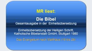 Die Bibel ungekürzt  Deutsche Einheitsübersetzung x Lesung  Matthäus Teil 2 19 bis 28 [upl. by Ahc]