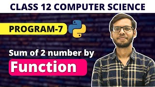 Add two number through a function  class 12 python  Chapter 3 working with functions  in Hindi [upl. by Asilat]