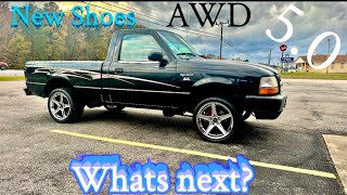 2000 AWD 50 SWAPPED RANGER GETS NEW WHEELS NOW WHATS NEXT [upl. by Lilithe903]