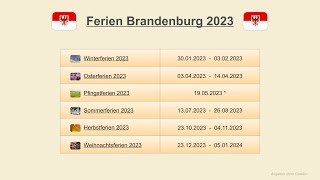 Ferien Brandenburg 2023 [upl. by Breena690]