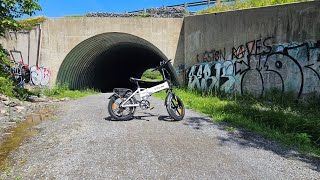 First ride on the Vitilan V3 folding eBike along the kampp trail [upl. by Madox]